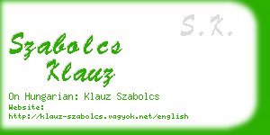 szabolcs klauz business card